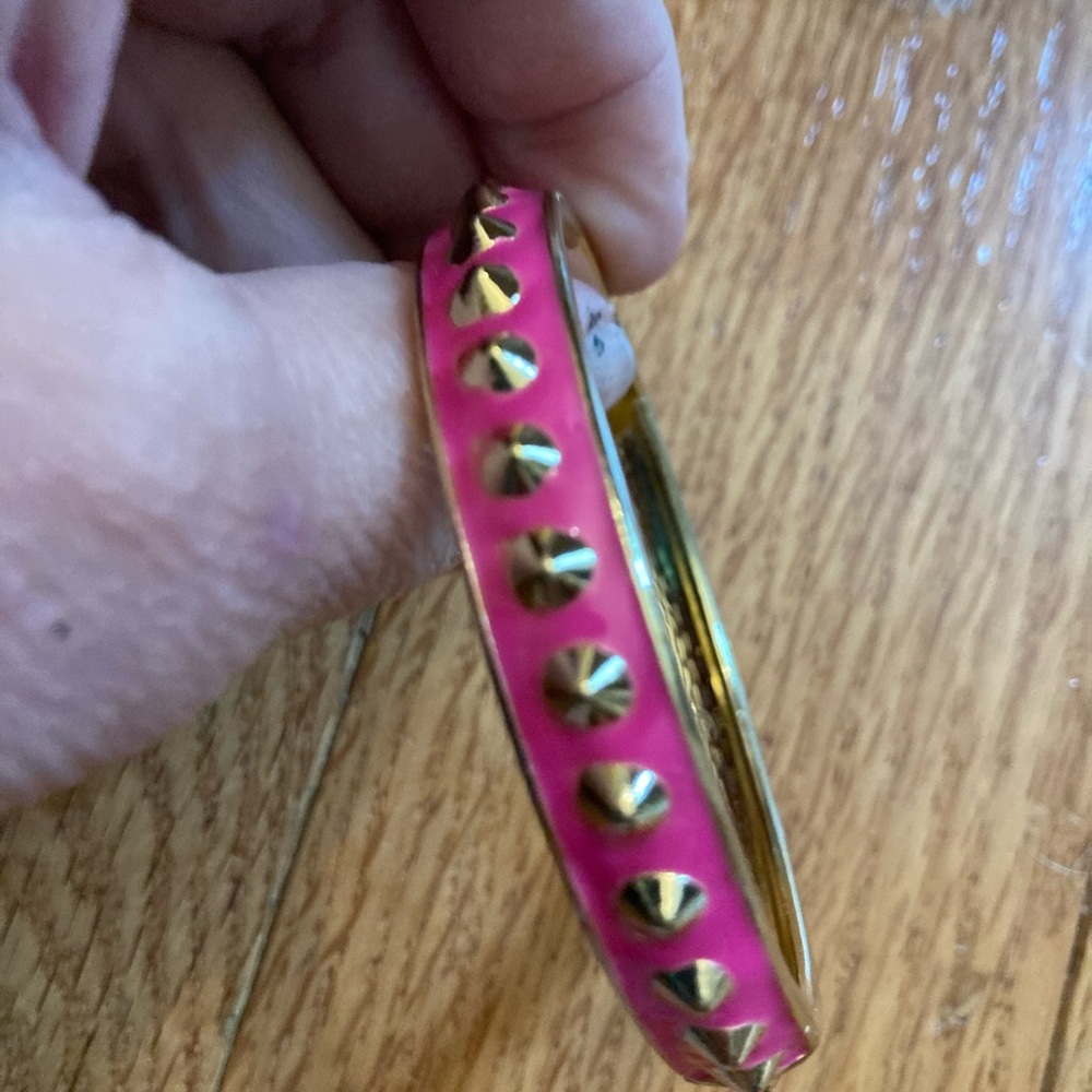 Gold and Pink Studded Hinged Bracelet NWOT by Sequin from Nordstrom